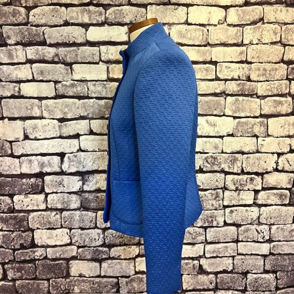 Casual Corner Vintage Blue Button Down Jacket Size 6 - Picture 4 of 9